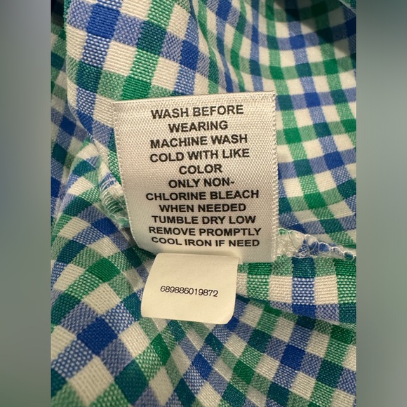 Elle Blue, Green, & White Gingham Print Midi Short Sleeve Dress Size M - Picture 16 of 16